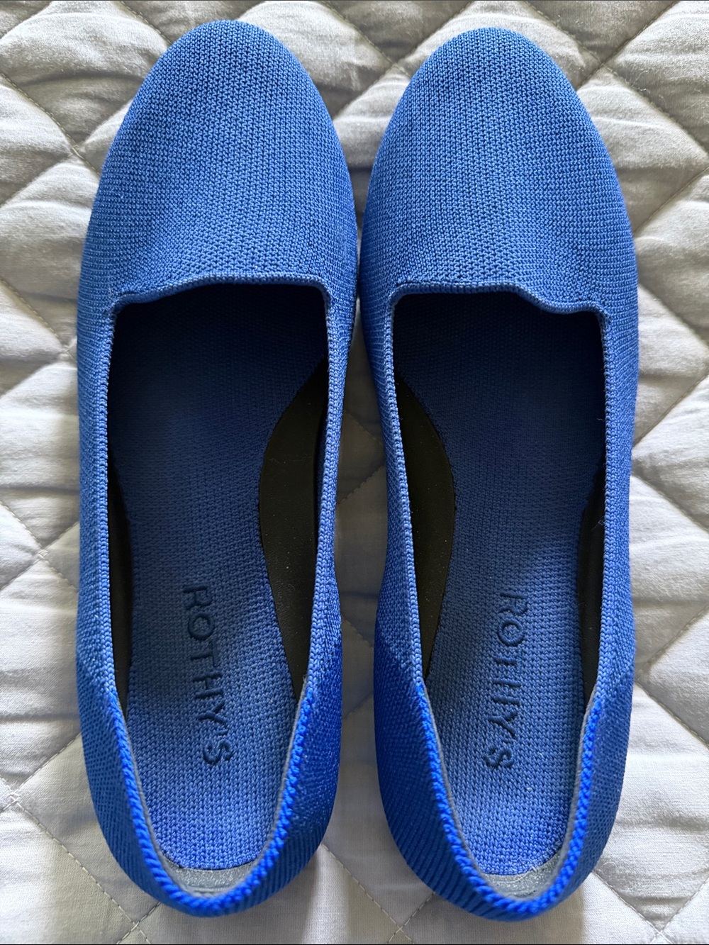 Rothy's Bright Blue Knit Slip-On Flats